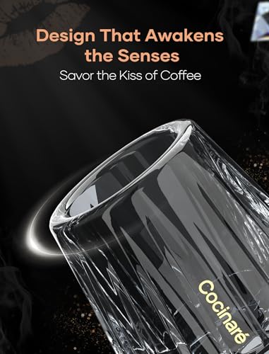 Cocinare KissCup Crystal Espresso Cup – 1.5oz Demitasse Cup for Espresso, Pour-over coffee & Tea, Haze Gray, Crystal Collection - Image 3