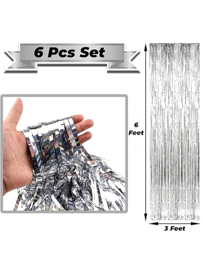 Foil Fringe Tinsel Curtains - Pack of 6 Pcs - Image 2