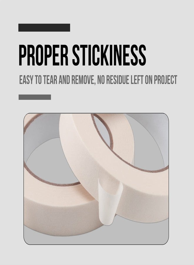 Lichamp شريط لاصق Lichamp مقاس 1 بوصة، عبوة من 4 أشرطة لاصقة متعددة الأغراض باللون البيج والأبيض، مقاس 1 بوصة × 55 ياردة × 4 لفات (إجمالي 220 ياردة) - Image 5
