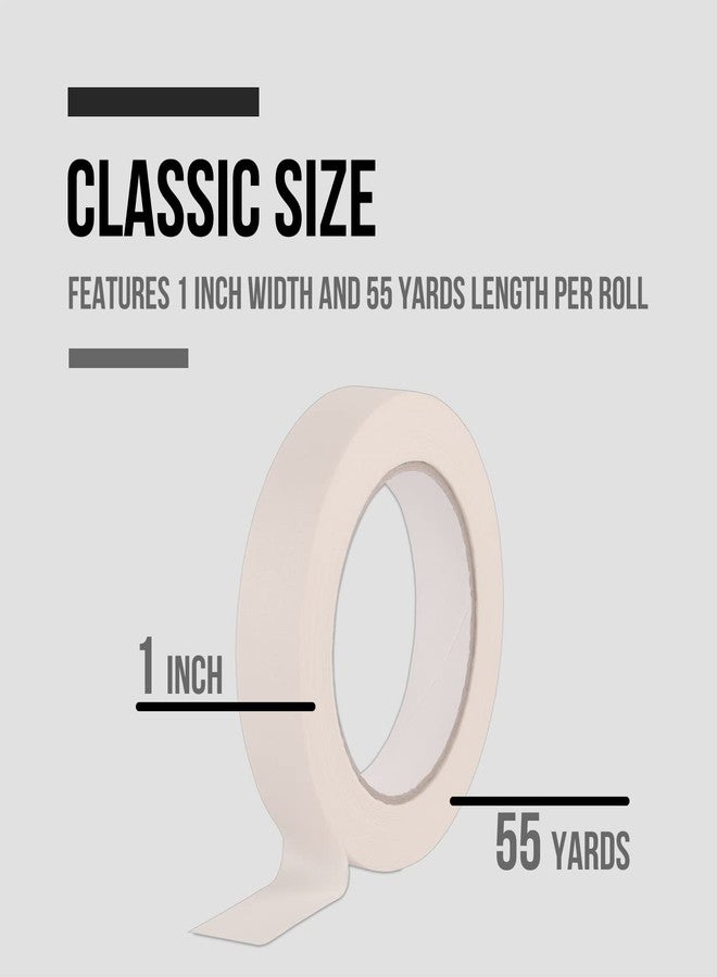 Lichamp شريط لاصق Lichamp مقاس 1 بوصة، عبوة من 4 أشرطة لاصقة متعددة الأغراض باللون البيج والأبيض، مقاس 1 بوصة × 55 ياردة × 4 لفات (إجمالي 220 ياردة) - Image 4