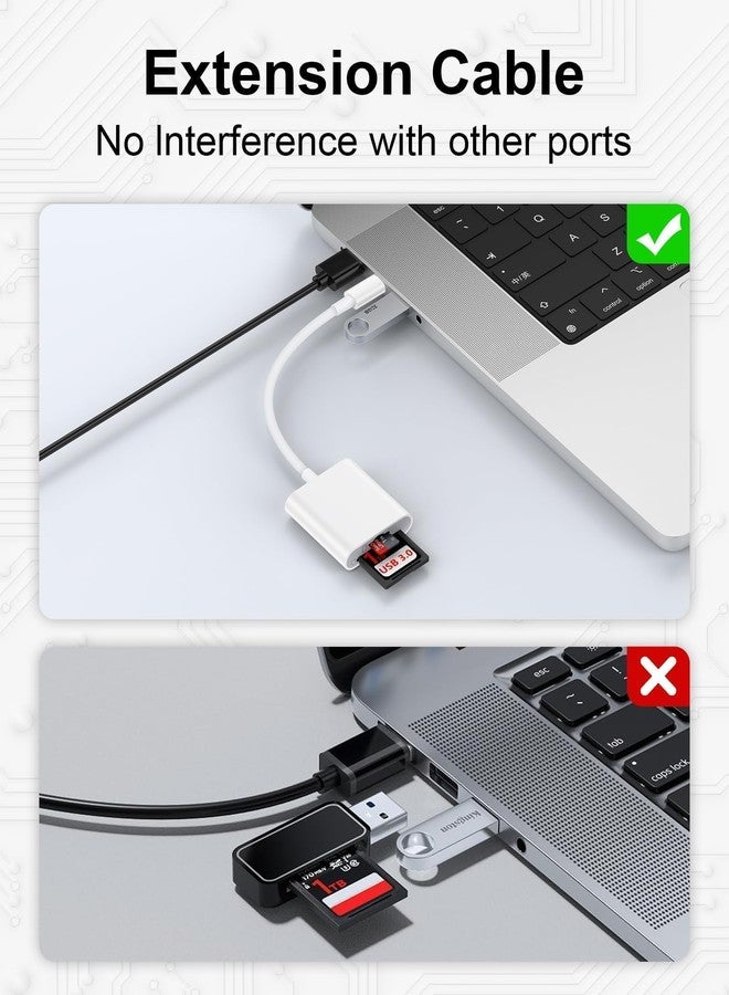 AILKIN SD Card Reader Type C for iPhone 17/17Pro16e/16Pro/15Pro, Macbook, iPad Pro, USB C Micro SD Card Reader Dual Slot 3.0 High Speed Trail Camera Memory Card Adapter for Android Samsung S25, Plug and Play - Image 4