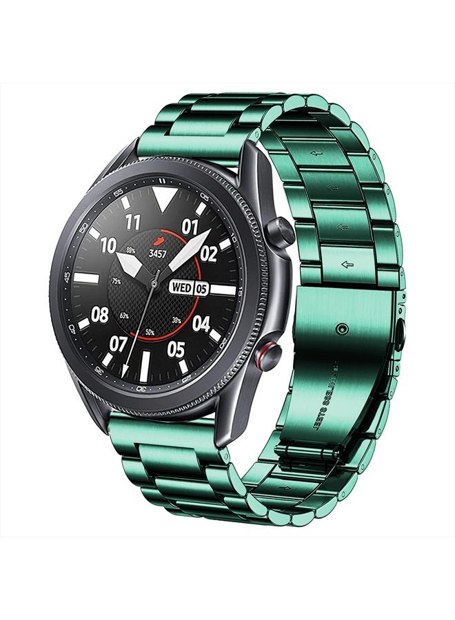 DEALELE Bands Compatible with Galaxy Watch 46mm / Galaxy Watch 3 45mm, 22mm Solid Stainless Steel Metal Strap Replacement for Samsung Gear S3 Frontier/Classic/Huawei GT2 46mm (Green) - Image 1