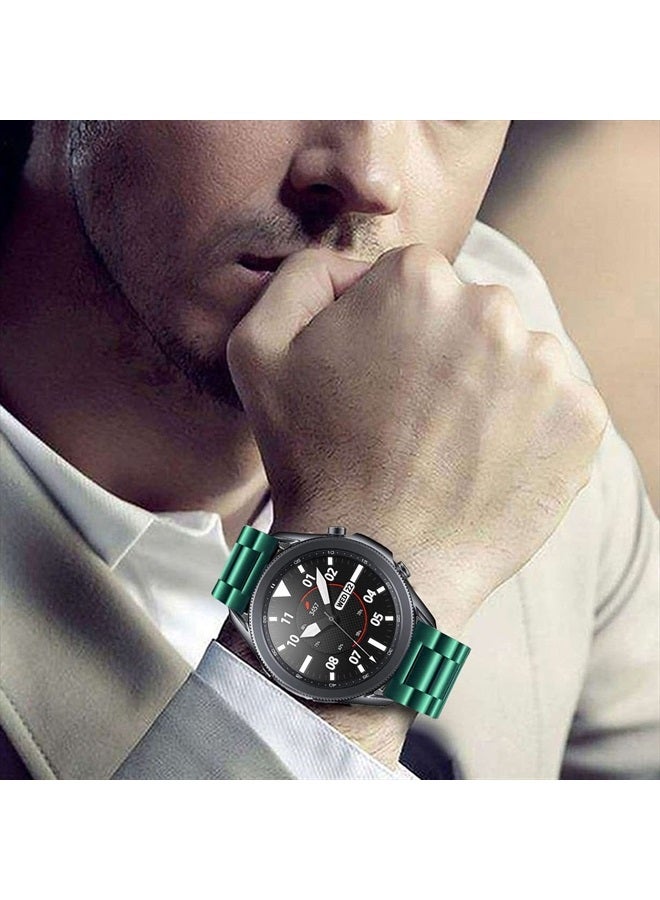 DEALELE Bands Compatible with Galaxy Watch 46mm / Galaxy Watch 3 45mm, 22mm Solid Stainless Steel Metal Strap Replacement for Samsung Gear S3 Frontier/Classic/Huawei GT2 46mm (Green) - Image 5
