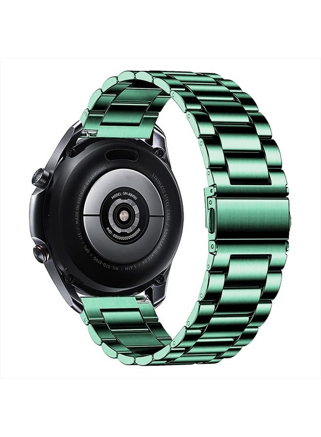 DEALELE Bands Compatible with Galaxy Watch 46mm / Galaxy Watch 3 45mm, 22mm Solid Stainless Steel Metal Strap Replacement for Samsung Gear S3 Frontier/Classic/Huawei GT2 46mm (Green) - Image 2