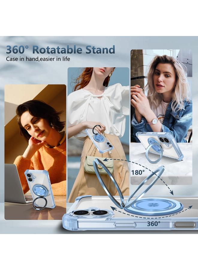 S-TOP Case For iPhone 16 Plus Gold Shield CD Pattern MagSafe Magnetic Phone Case with Rotating Stand - Image 4