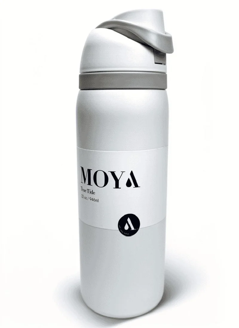 مويا Moya "True Tide"  32oz Insulated Sustainable Water Bottle White
