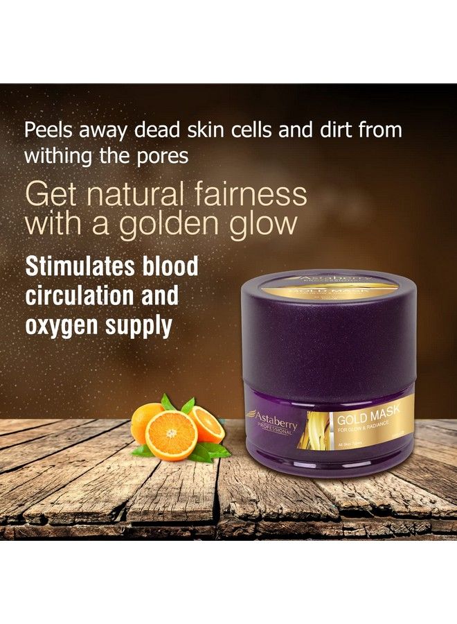 Astaberry Professional Gold Mask For Glow & Radiance Skin 500Ml Get Young And Hydrated Skin; Reversing Oxidation Damage; Counteracts Aging Of The Skin; All Skin Types - Image 4
