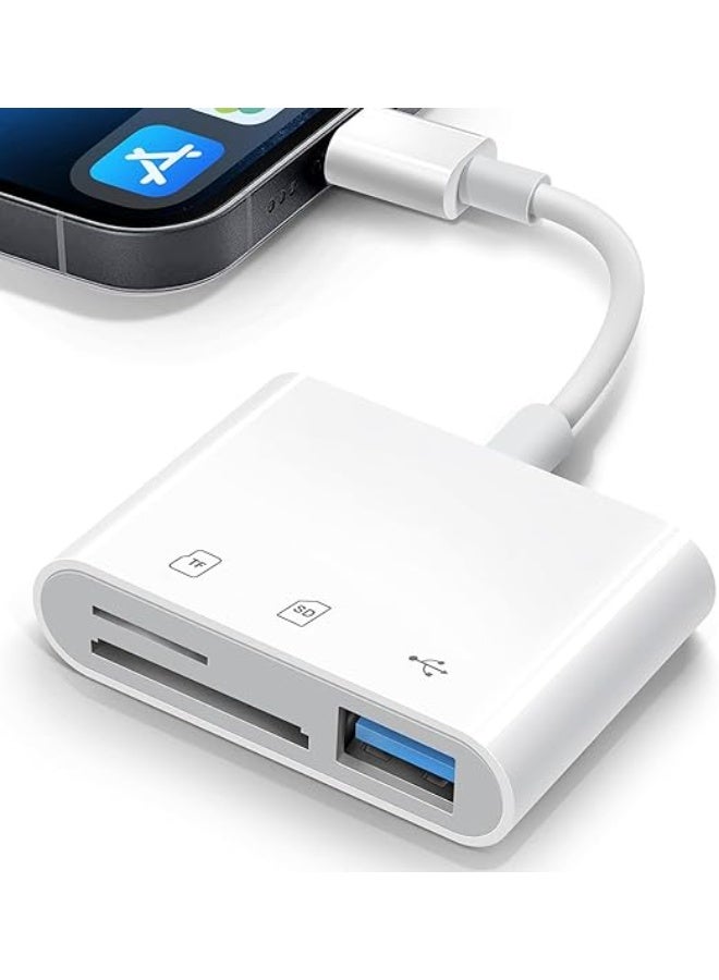 3-in-1 SD/TF Card Reader Adapter - Easy-to-Use & Lightweight USB OTG Viewer - Practical Solution for iPhone/iPad Data Transfer & Daily Use - Image 1