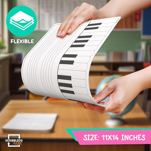 SCRIBBLEDO Keyboard Practice Dry Erase Sheets 11”x14” Music Staff Whiteboard Sheets Musical Key Learning Music Teacher Classroom Supplies Must Haves Pack of 10 - Image 4