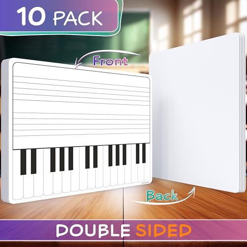 SCRIBBLEDO Keyboard Practice Dry Erase Sheets 11”x14” Music Staff Whiteboard Sheets Musical Key Learning Music Teacher Classroom Supplies Must Haves Pack of 10 - Image 2