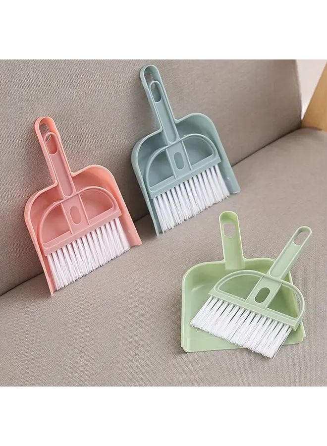Blue Compact Broom And Dustpan For Desk Car Kitchen Home Office Use - Image 1