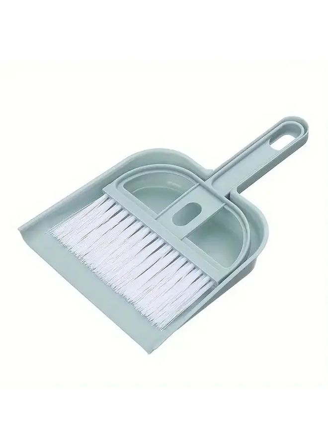 Blue Compact Broom And Dustpan For Desk Car Kitchen Home Office Use - Image 3