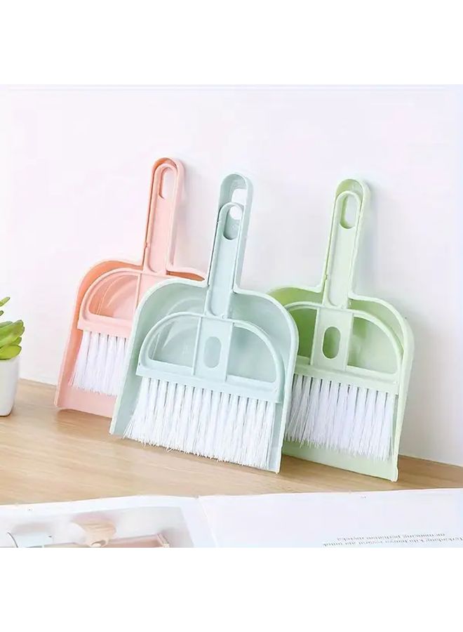 Blue Compact Broom And Dustpan For Desk Car Kitchen Home Office Use - Image 2