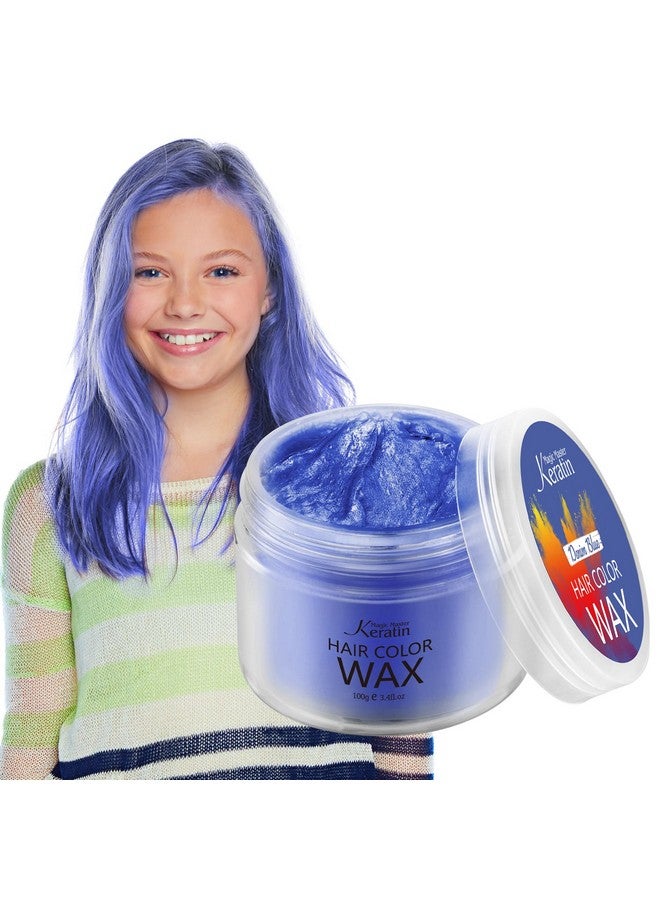 Magic Master Keratin Wax Denim Blue Magic Master Keratin Hair Dye Paint Wax 3.4 Fl Oz Natural Washable Temporary Hair Color For Kids Girls Women & Menparty Cosplay Festival & Halloween - Image 2