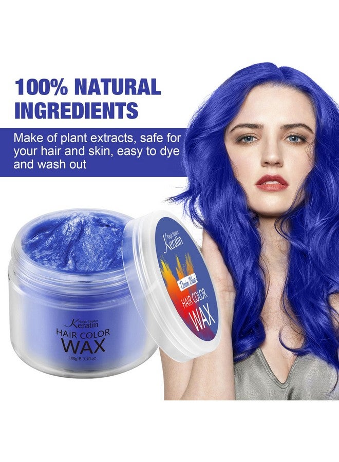 Magic Master Keratin Wax Denim Blue Magic Master Keratin Hair Dye Paint Wax 3.4 Fl Oz Natural Washable Temporary Hair Color For Kids Girls Women & Menparty Cosplay Festival & Halloween - Image 3