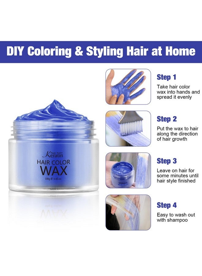 Magic Master Keratin Wax Denim Blue Magic Master Keratin Hair Dye Paint Wax 3.4 Fl Oz Natural Washable Temporary Hair Color For Kids Girls Women & Menparty Cosplay Festival & Halloween - Image 5