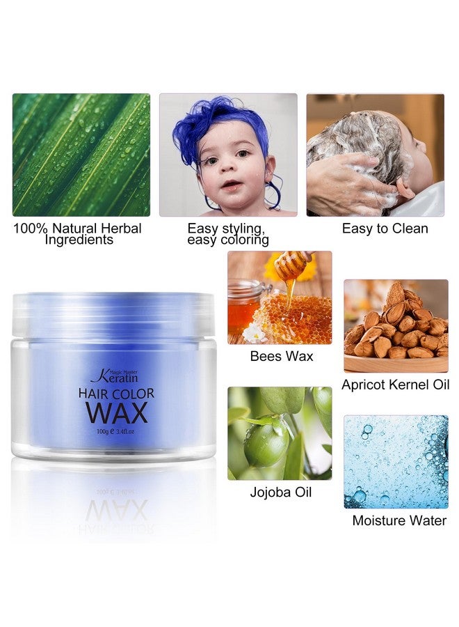 Magic Master Keratin Wax Denim Blue Magic Master Keratin Hair Dye Paint Wax 3.4 Fl Oz Natural Washable Temporary Hair Color For Kids Girls Women & Menparty Cosplay Festival & Halloween - Image 4