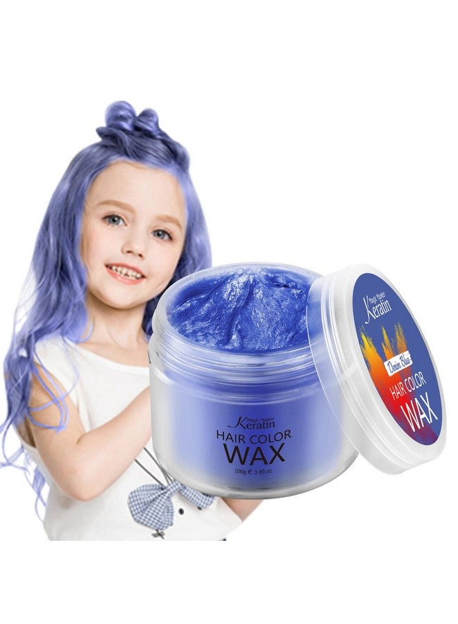 Magic Master Keratin Wax Denim Blue Magic Master Keratin Hair Dye Paint Wax 3.4 Fl Oz Natural Washable Temporary Hair Color For Kids Girls Women & Menparty Cosplay Festival & Halloween - Image 1