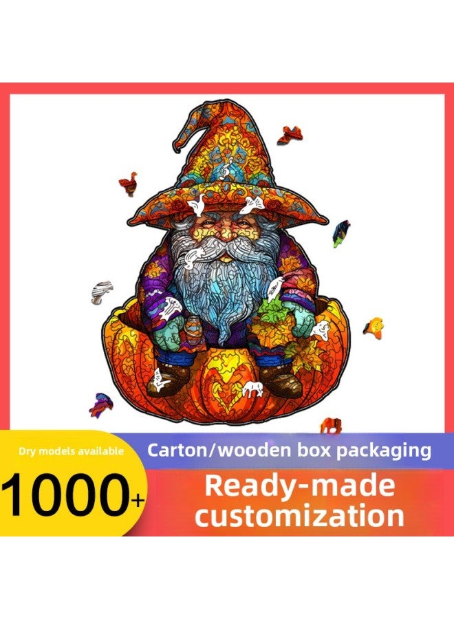 Loquat Custom Alien Animal Wooden Puzzle Irregular 3D Toy  Pumpkin Old Man Gift-Color:A4 - Image 1