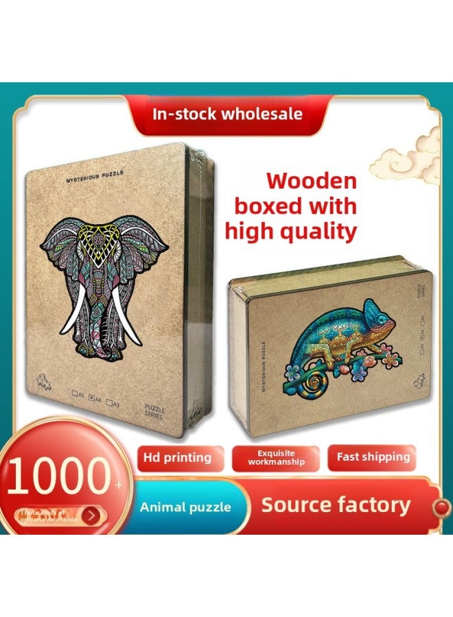 Loquat Custom Alien Animal Wooden Puzzle Irregular 3D Toy  Pumpkin Old Man Gift-Color:A4 - Image 2