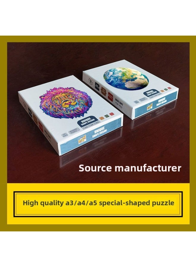 Loquat Custom Alien Animal Wooden Puzzle Irregular 3D Toy  Pumpkin Old Man Gift-Color:A4 - Image 3