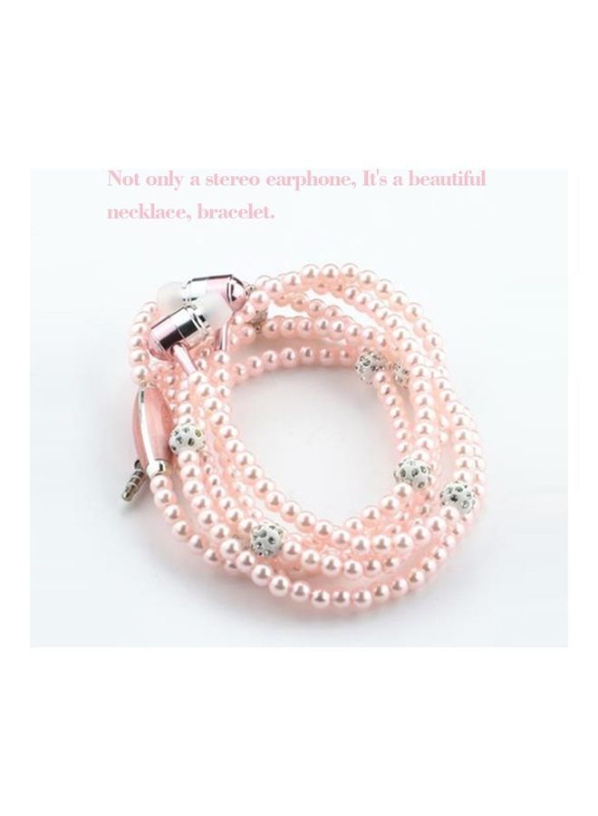 NIBEMINENT Pearl Necklace Stereo Earphones With Microphone Silver - Image 5