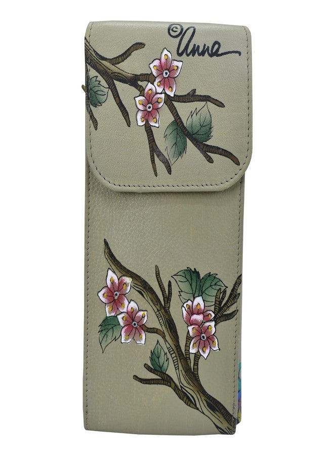 Anna by Anuschka Anna by Anuchka Women's Hand-Painted Genuine Leather Phone Wallet Organizer Crossbody - Peacock Bliss Taupe - Image 2