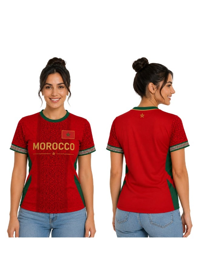 PRINTSHOP4ME Morocco Women's Premium Jersey | Dry-Fit Soccer T-Shirt | Casual Sports Wear - Image 1