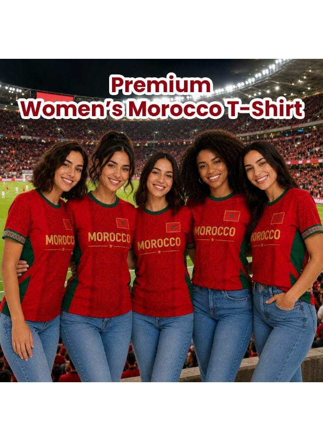 PRINTSHOP4ME Morocco Women's Premium Jersey | Dry-Fit Soccer T-Shirt | Casual Sports Wear - Image 2