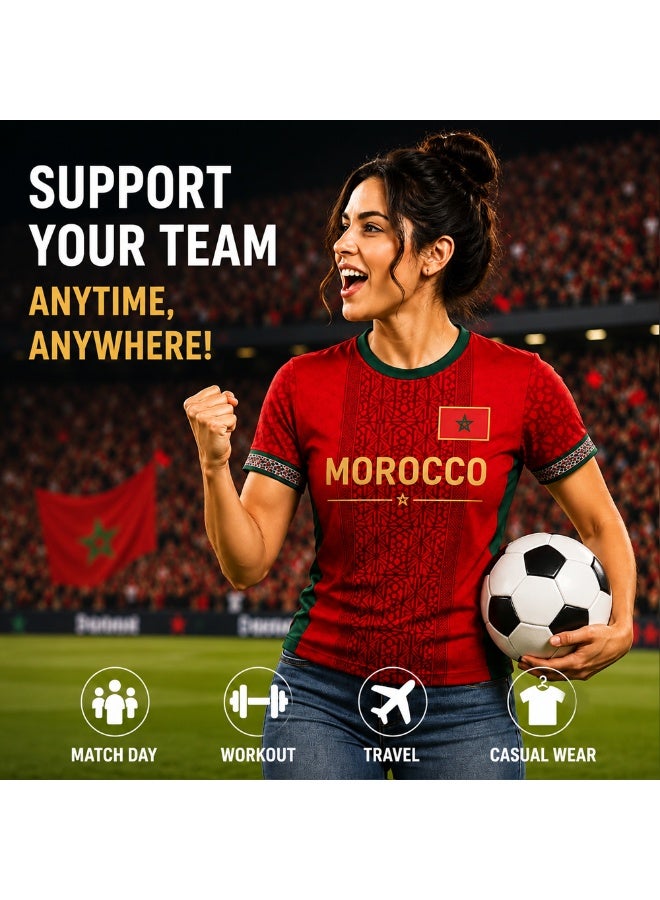 PRINTSHOP4ME Morocco Women's Premium Jersey | Dry-Fit Soccer T-Shirt | Casual Sports Wear - Image 4
