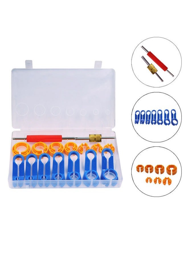 Car Fuel Line Disconnect Removal Tool With Valve Core Remover Tool Kit Compatible With Most Ford/GM/Chrysler/Mazda For AC Fuel Line And Transmission Oil Cooler Line - Image 2