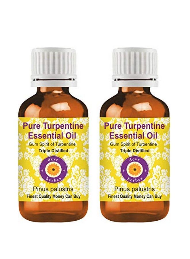 Deve Herbes Pure Turpentine Essential Oil (Pinus Palustris) 100% Natural Therapeutic Grade Steam Distilled Triple Distilled 100Ml (Pack Of Two)Gum Spirit Of Turpentine - Image 1