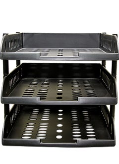 Deluxe Deluxe 3-Tier Folding File Tray US-3033 - Black pc  - Image 1