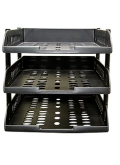 Deluxe Deluxe 3-Tier Folding File Tray US-3033 - Black pc  - Image 3