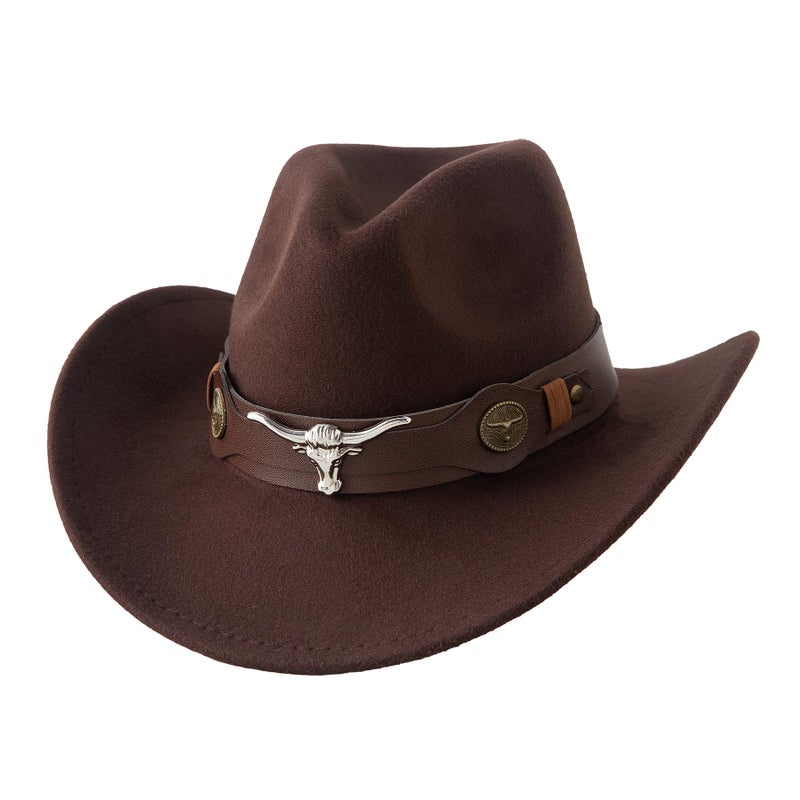 Jastore Toddler Baby Boys Cowboy Hat Western Hat for Baby Girl Cowgirl Hat for Kids(US, Age, 1 Year, 3 Years, Coffee) - Image 1
