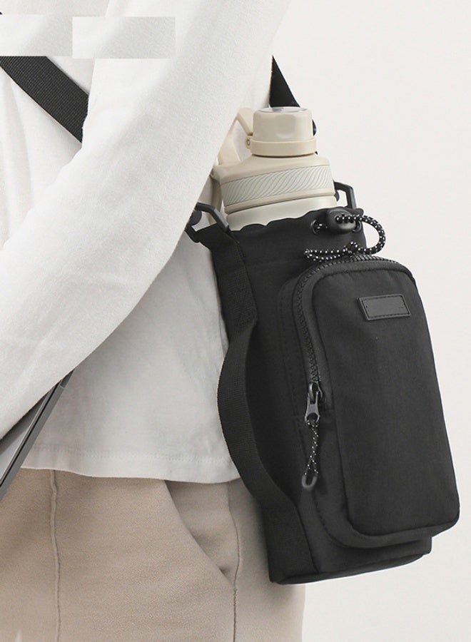 حامل زجاجة الماء مع الحقيبة وشريط قابل للضبط، ملحقات الأكمام مع الجيب - Image 1