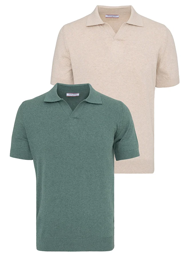 FELIX HARDY Men's 100% Cotton Polo Shirt Short Sleeve Pack of 2