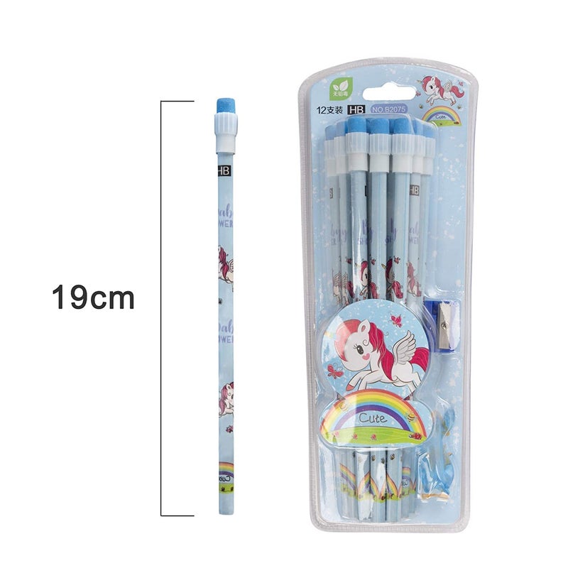 glitter star hubb glitter star hubb Unicorn Stationery HB Pencil Sharpener and Pencil Cap Set For Sketching Writing For Kids Children School Student Office Return Gifts pack of 2 - Image 2