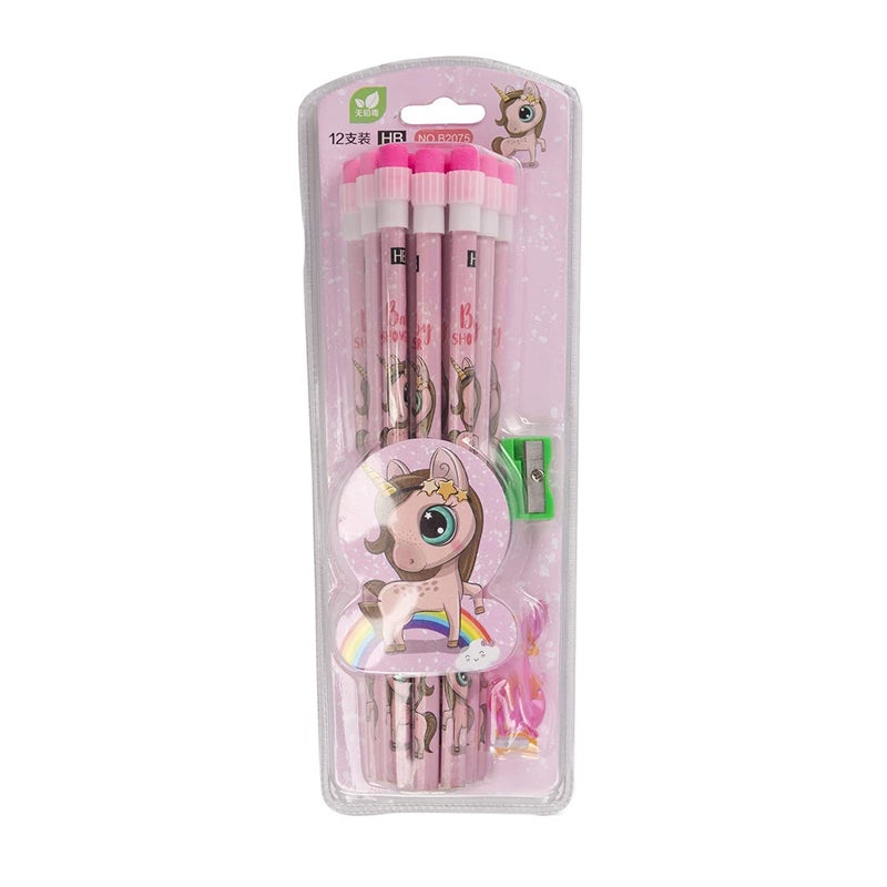 glitter star hubb glitter star hubb Unicorn Stationery HB Pencil Sharpener and Pencil Cap Set For Sketching Writing For Kids Children School Student Office Return Gifts pack of 2 - Image 5