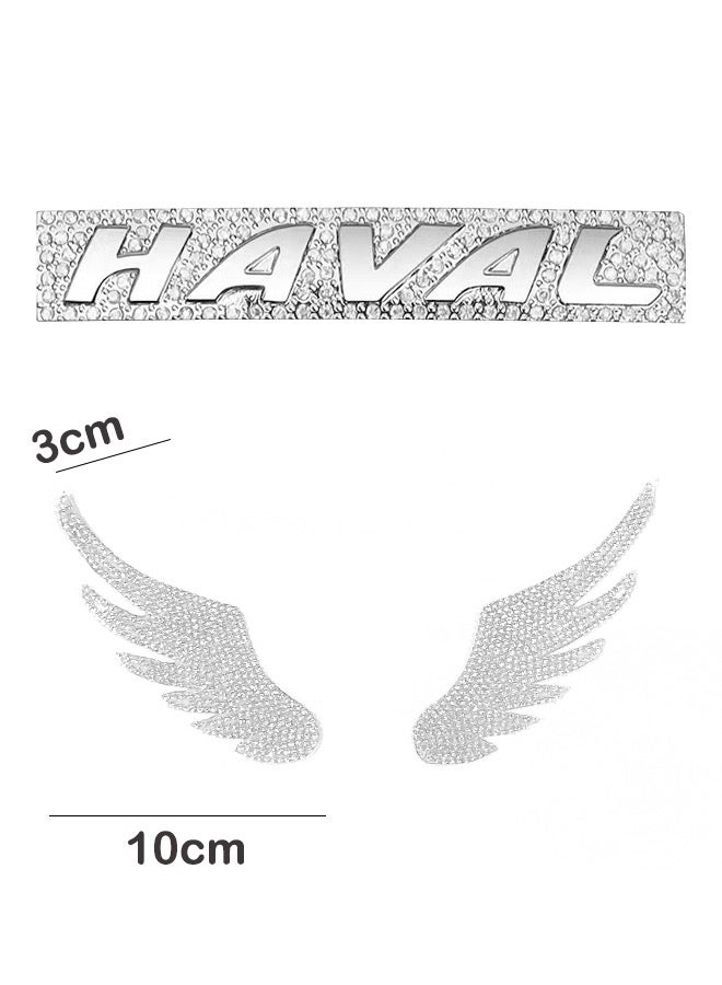 Generic Diamond Car Steering Wheel Logo Caps Diamond Wings for Haval Car Decoration - Image 2
