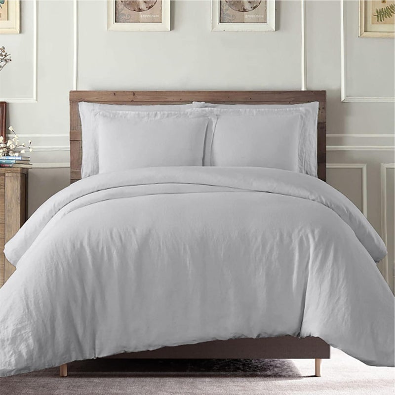 Big Baboon King Size Duvet Cover Set 100% Egyptian Cotton Sateen 600 Thread Count Ultra Soft Premium Durable Comforter Cover Zipper Closure & Corner Ties (Silver Grey King/Cal King/Full 94" X 104") - Image 1