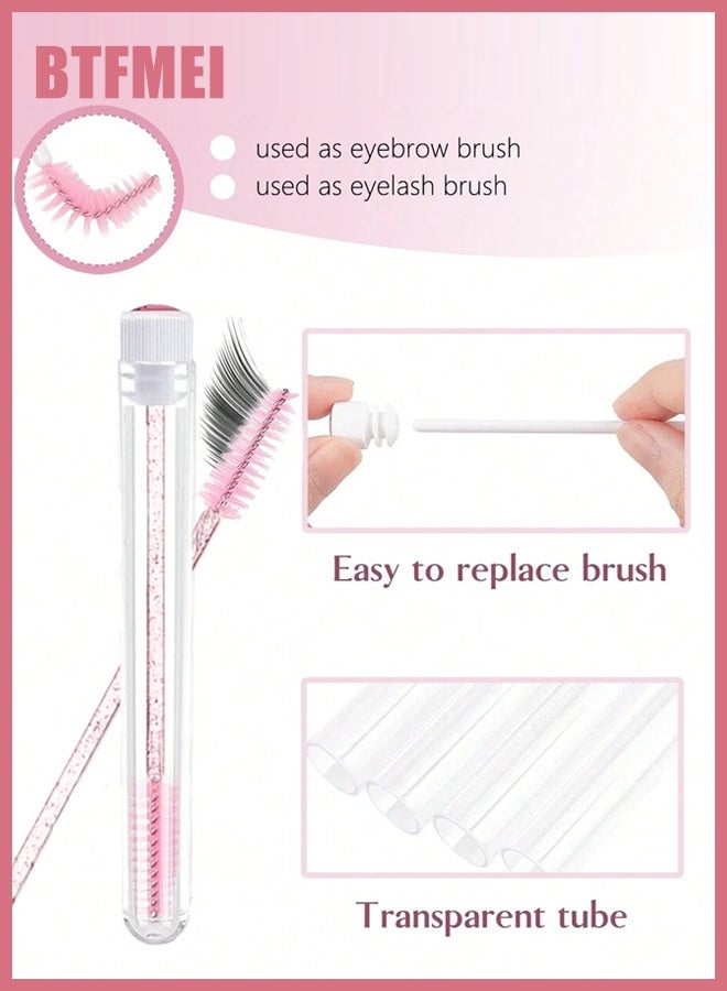 BTFMEI 42 PCS Facial Cleansing Kit, Lash Shampoo Bottle Brushes Set, Refillable Liquid Foaming Soap Bottles, Lash Shampoo Brush for Cleaning, Disposable Mascara Brushes, Makeup Bags with Drawstring Beauty Gift for Women Girls Supplies  - Image 3