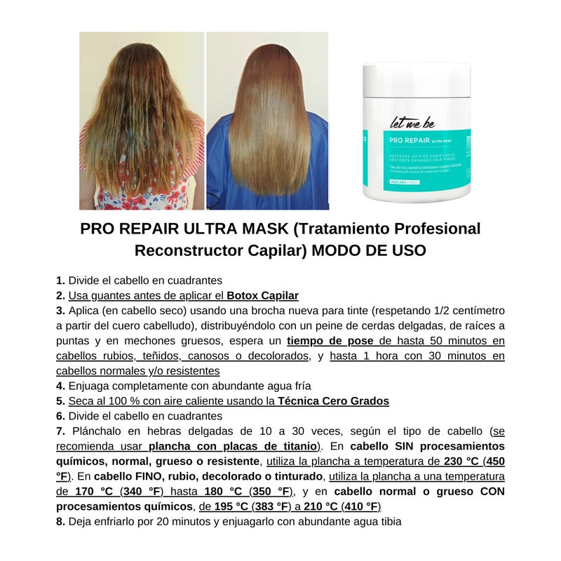 Let Me Be Pro Repair Ultra Mask BTX 500g â€“ Single Step Hair Treatment for Professional Repair and Nourishment â€“ Restores Dry, Damaged Hair and Boosts Shine - Image 4