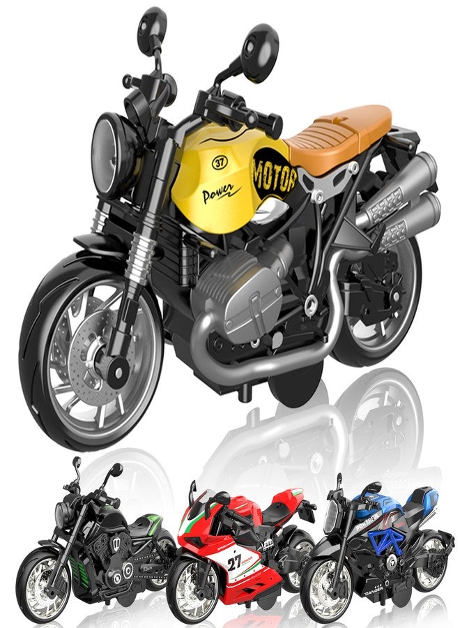 MLcnleS Alloy Metal Motorcycle Model Toy - 1/12 Scale 4in1 Diecast Mini Motor Set for Racing & Collection, Gift for Men, Kids & Motor Cycle Enthusiasts - Image 1