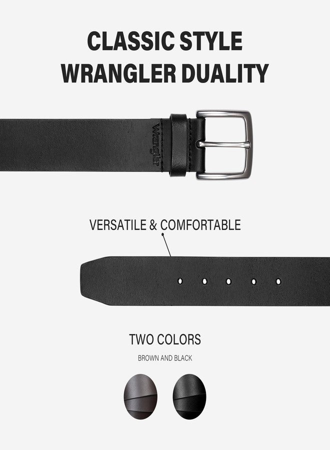Wrangler Men's Leather Belt, 38mm Casual Belt for Jeans, Gift for Men - Image 2