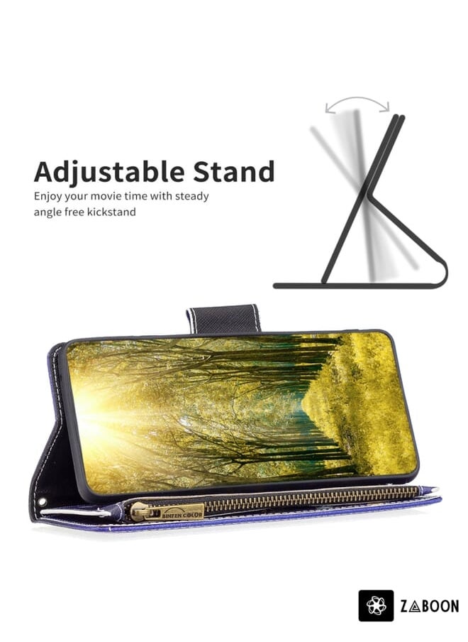 Green Tiger - For Infinix Zero X / X Pro Colored Drawing Pattern Zipper Horizontal Flip Phone Leather Case(Purple Butterfly) - Image 1