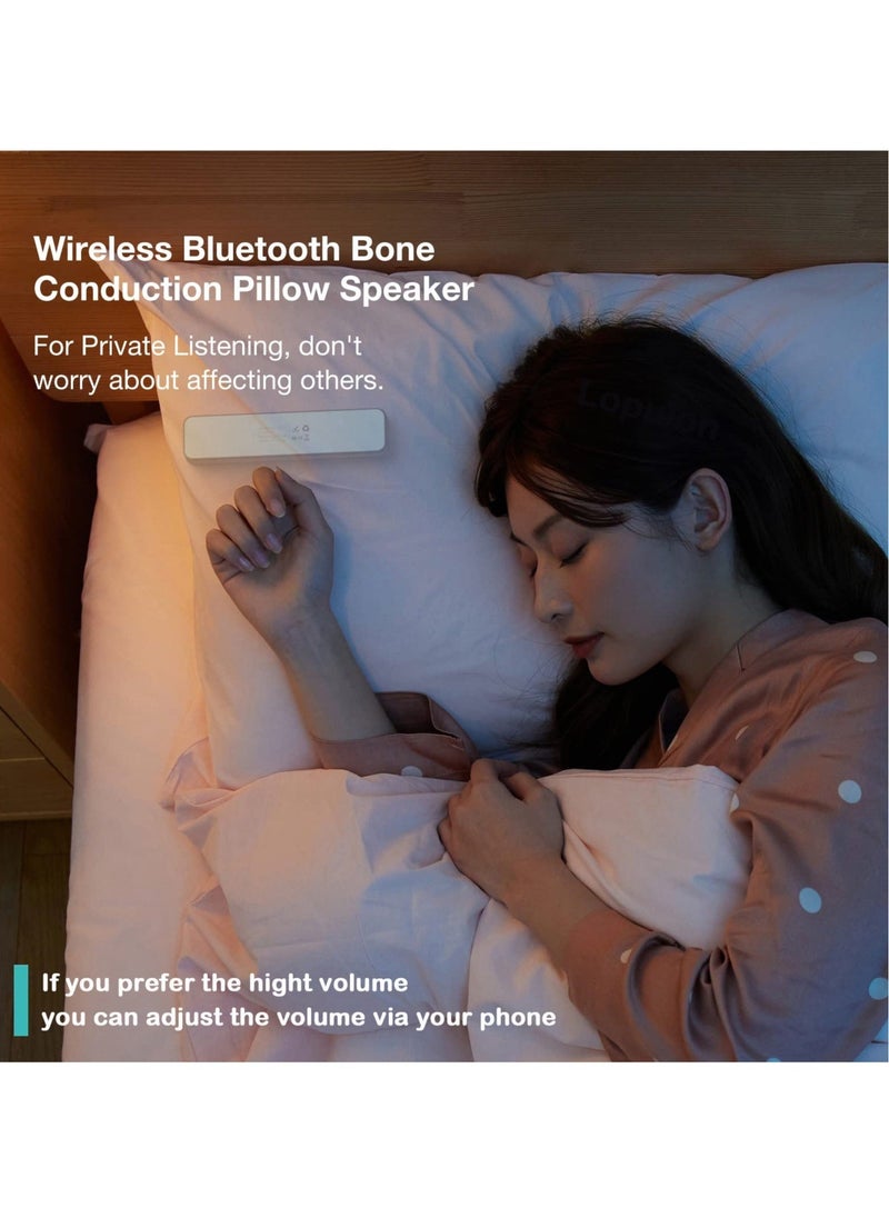 Captaintech - Pillow Speaker Bone Conduction Stereo Bluetooth Wireless Music Sleep Headphones Insomnia White Noise Machine for Side Sleepers Adults and Baby Compatible with iOS/Android/Windows (White) - Image 1