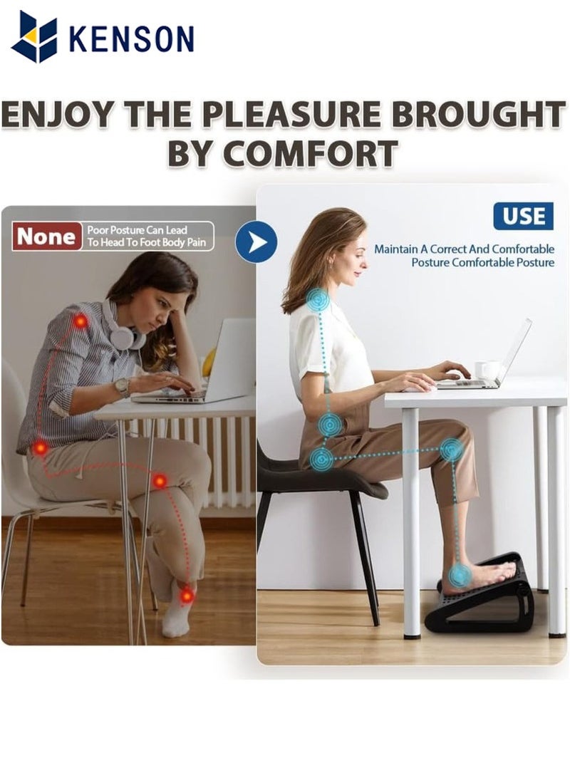 كِينْسُون مسند قدم قابل للتعديل, كرسي قدم مريح لمكتب تحت المكتب ، تحت مكتب مسند القدمين مع بكرة تدليك القدم, كرسي مسند للقدمين لمسند الساق - Image 5