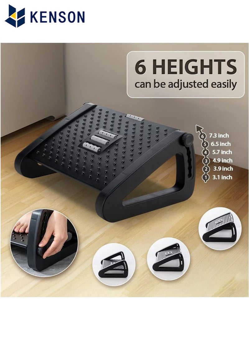 كِينْسُون مسند قدم قابل للتعديل, كرسي قدم مريح لمكتب تحت المكتب ، تحت مكتب مسند القدمين مع بكرة تدليك القدم, كرسي مسند للقدمين لمسند الساق - Image 3