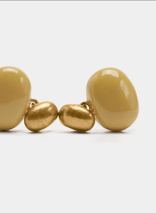 بارفوا أقراط مستديرة بالمينا